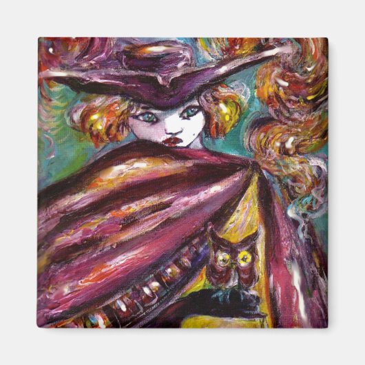 Aimant FAUST / Masque mystérieux avec Tricorne et Chouett (Devant)