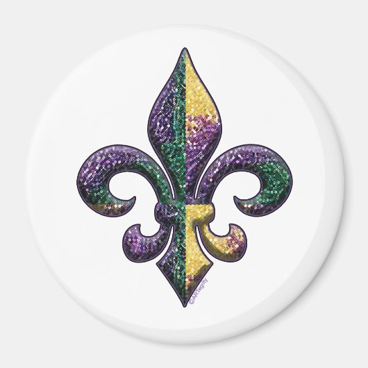 Aimant Faux Beaded Fleur de lis (Devant)