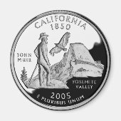 Aimant Faux California State Quarter Yosemite Valley Muir (Devant)