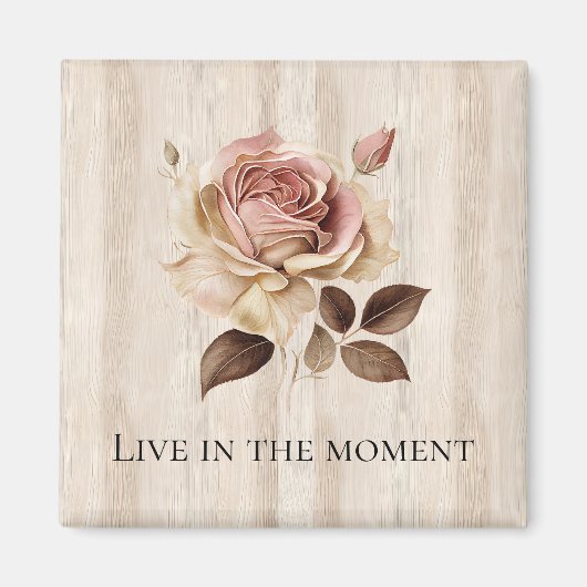 Aimant Faux Crème Rustique Rose Bois (Devant)