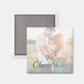 Aimant Faux de Noël Silver & Gold Photo personnalisée (Recto/Verso)