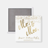Aimant Faux Gold M. et Mme Monogram Mariage (Recto/Verso)