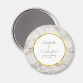 Aimant Faux Marbre Albâtre Taupe Tan Mariage moderne (Recto/Verso)