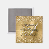 Aimant Faux Paillettes Dorées et Monogramme sur Feuille d (Recto/Verso)