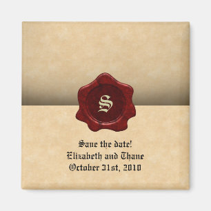 Aimant Faux Sceau de cire et parchemin Goth Vintage