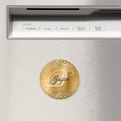Aimant Faux Shiny Gold Parties scintillant Foil Monogramm (In Situ (Lave-vaisselle))