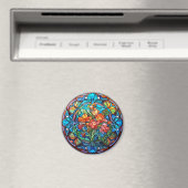 Aimant Faux vitrail floral (In Situ (Lave-vaisselle))