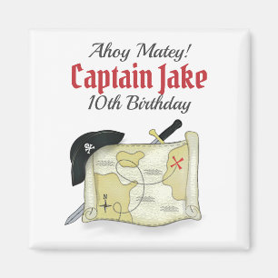 Aimant Faveur de fête Carte au trésor Pirates d'anniversa
