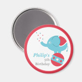 Aimant Faveur de fête d'anniversaire sur le thème du cirq (Recto/Verso)