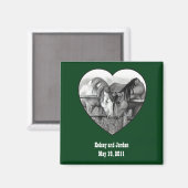 AIMANT FAVEUR DE MARIAGE : CHEVAUX : HAUT : PENCILE, COEU (Recto/Verso)