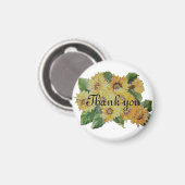 Aimant Faveur de mariage tournesols merci (Recto/Verso)
