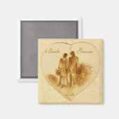 Aimant Faveur de mariage vintage (Recto/Verso)
