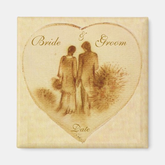 Aimant Faveur de mariage vintage (Devant)