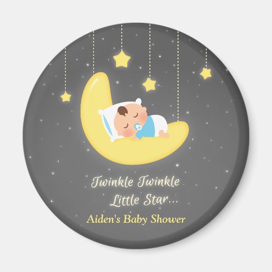 Aimant Faveurs de Baby Shower Twinkle Twinkle Little Star (Devant)
