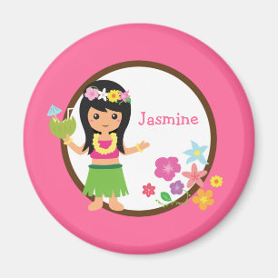 Aimant Faveurs de fête à thème Luau Hula Girl