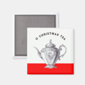Aimant Faveurs de fête de thé de Noël (Recto/Verso)