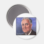 Aimant FDR (Roosevelt) "Soyez bref" Citations de sagesse  (Recto/Verso)