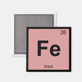 Aimant Fe - Chimie du fer Élément de symbole de table pér (Recto/Verso)