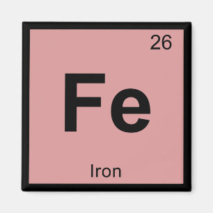 Aimant Fe - Chimie du fer Élément de symbole de table pér
