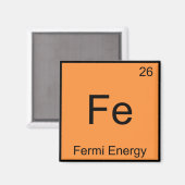 Aimant Fe - Énergie de Fermi Symbole d'élément de chimie (Recto/Verso)
