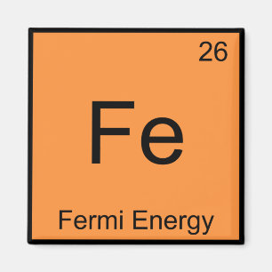 Aimant Fe - Énergie de Fermi Symbole d'élément de chimie 