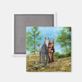 Aimant Fée avec licorne (Recto/Verso)