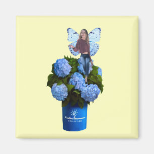 Aimant Fée bleue sur l'aimant Peonies