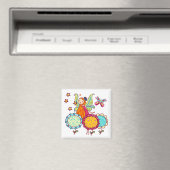 Aimant Fée de jardin avec des fleurs (In Situ (Lave-vaisselle))