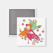 Aimant Fée de jardin sur le champignon (Recto/Verso)