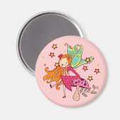 Aimant Fée de jardin sur le champignon (Recto/Verso)