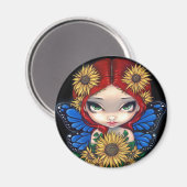 Aimant "Fée de tournesol" (Recto/Verso)