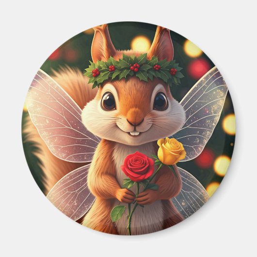 Aimant Fée Écureuil de Noël (Devant)