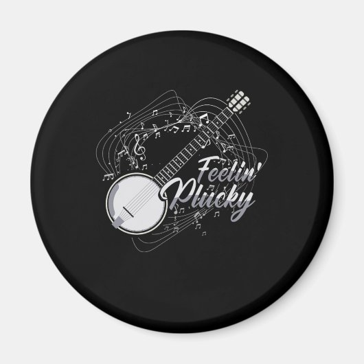 Aimant Feelin Plucky Banjo Bluegrass Country Music Cadeau (Devant)
