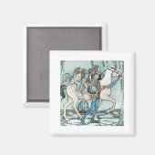 Aimant Féeries à cheval blanc (Recto/Verso)