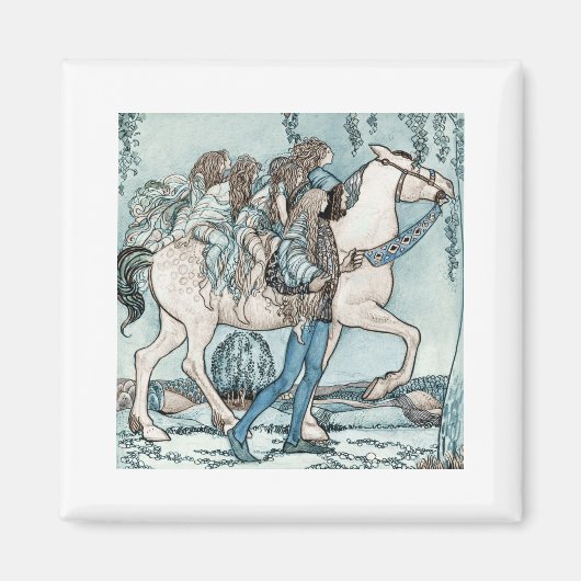 Aimant Féeries à cheval blanc (Devant)