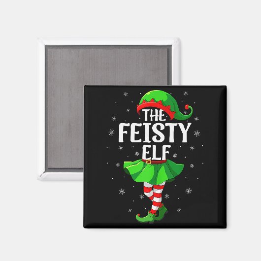Aimant Feisty Elf Christmas Girls Women Elf Squad Xmas Fa (Recto/Verso)