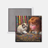 Aimant FELICE ~ JOYEUX ANNIVERSAIRE Kitten ~ (Recto/Verso)