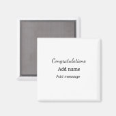 Aimant Félicitations ajouter un message de nom simple dip (Recto/Verso)