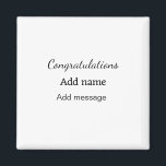 Aimant Félicitations ajouter un message de nom simple dip<br><div class="desc">Conception</div>