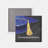 Aimant Félicitations bleu et noir (Recto/Verso)