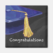 Aimant Félicitations bleu et noir (Devant)