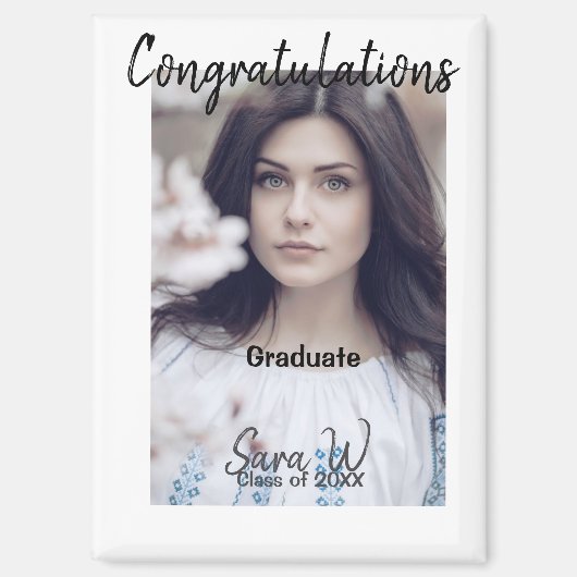 Aimant Félicitations classe d'ajouter le nom d'année scol (Recto)