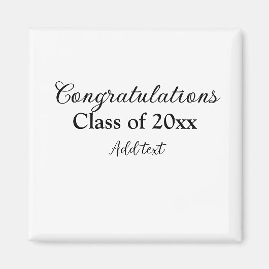Aimant Félicitations de graduation simples clas d'ajout m (Devant)