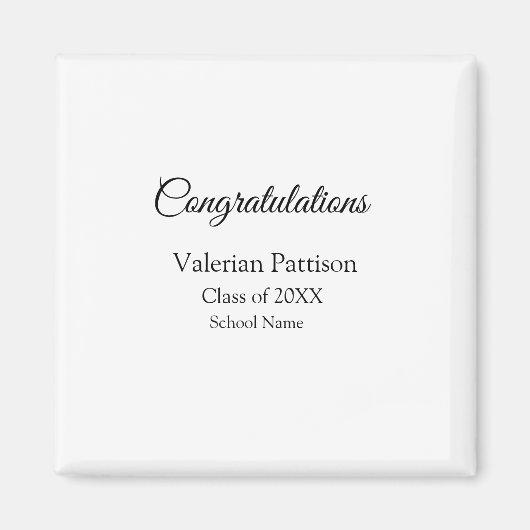 Aimant Félicitations diplômé ajouter le nom de l'école si (Devant)