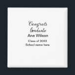 Aimant félicitations diplômé ajouter nom classe année sco<br><div class="desc">Conception</div>