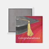 Aimant Félicitations Diplômé Noir et Rouge (Recto/Verso)