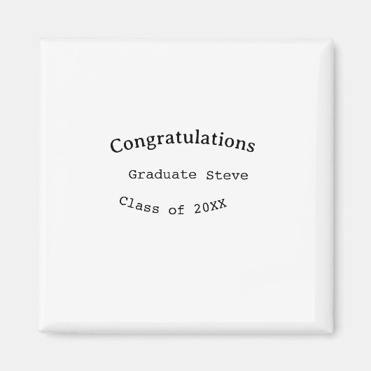 Aimant Félicitations diplômé nom promotion 20XX type w (Devant)