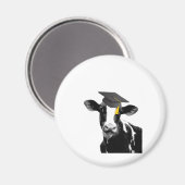 Aimant Félicitations Graduation Funny Cow en Casquette (Recto/Verso)
