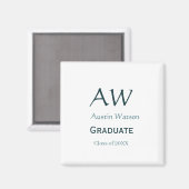 Aimant Félicitations pour la remise des diplômes monogram (Recto/Verso)