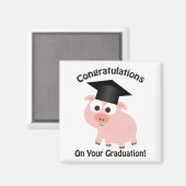 Aimant Félicitations pour votre diplôme ! Cochon (Recto/Verso)